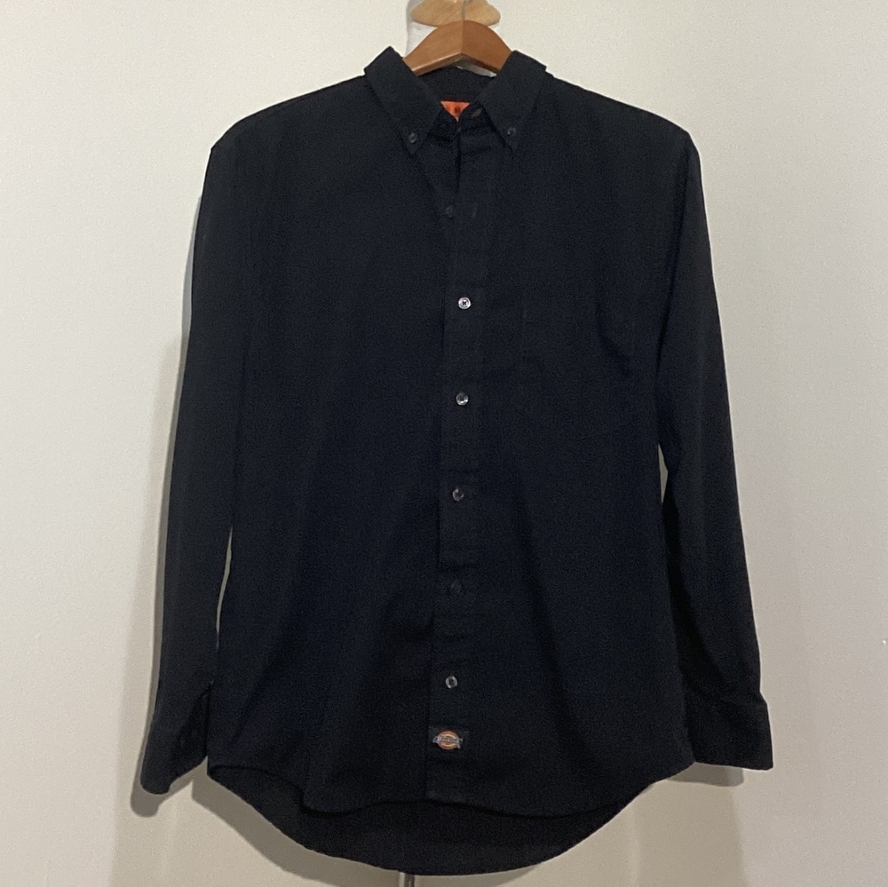 Dickies Men's Black Long Sleeves Button Down Shirt